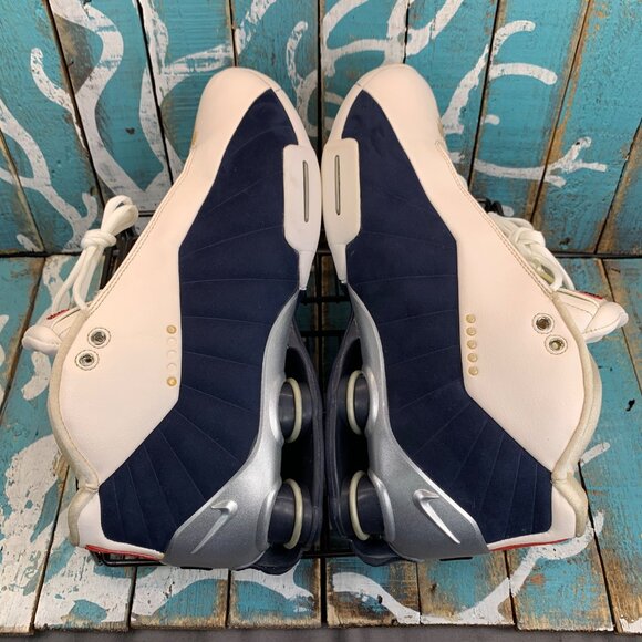 Nike Shox BB4 HOH Mens Sz 12 Olympic 2012 Obsidian Blue Vince Carter 376918-100 main image 4
